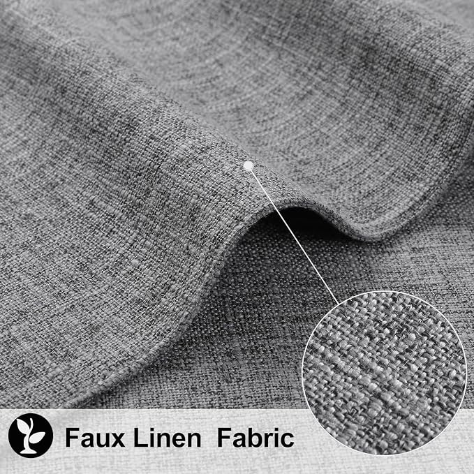 homing Faux Cotton Linen Placemats Set of 4, Cloth Washable Farmhouse Dining Table Mats for Indoors & Outdoors, Easy to Clean, Dark Grey, 13 x 19 Inch
