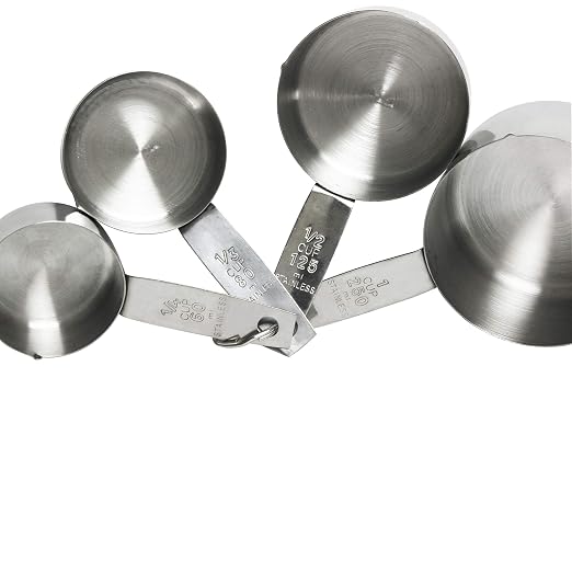 Thunder Group SLMC2414 Stainless Steel Measuring Cup Set, 1/4, 1/3, 1/2, 1Cup