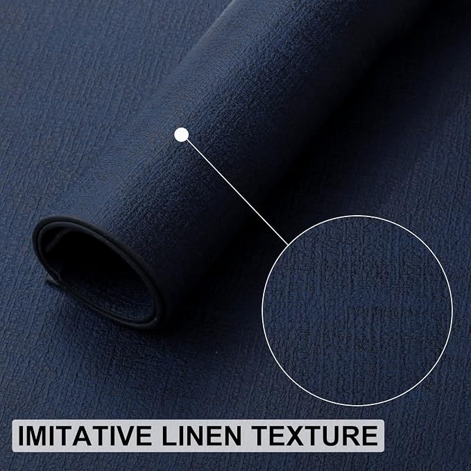 homing Faux Leather Heat Resistant Placemats 8 Packs, Waterproof Wipeable Dining PU Place Mats for Indoor & Outdoor, Easy to Clean, Dark Navy Blue