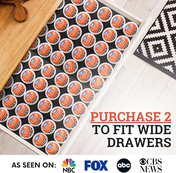 K Cup Holder Compatible with Keurig Coffee Pods - K Cup Drawer Organizer Holders, K Cup Storage & K Cup Organizer for Kitchen Drawer - K Cup Holder Drawer Tray, KPod Coffee Pods Storage Drawer (40)