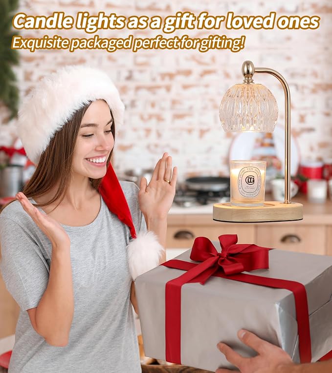 MEIXISUE Candle Warmer Lamp with Timer and Dimmer,Flameless Electric Wax Melt Warmer for Jar Candles With 2 Bulbs,House Warming Gifts,Mother's Day/Birthday/Christmas Gifts For Mom/Wife,Home Decor Lamp