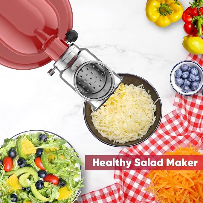 Cofun Stainless Steel Slicer Shredder Attachment for KitchenAid | Vegetable Slicer, Salad Maker, Grinding Powder, Cheese Grater