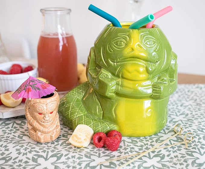 Geeki Tikis Star Wars Jabba The Hutt & Bib Fortuna Mugs | Official Star Wars Collectible Tiki Style Mug Set | Includes A 40-Ounce Jabba Mug & 2.5-Ounce Bib Fortuna Mini Muglet