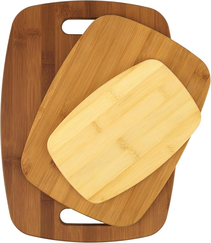 GoodCook Bamboo Cutting Board 3-Pack, Eco-Friendly Knife-Friendly Boards, 6x9-Inch, 9x12-Inch, 11x15-Inch, Durable and Moisture Resistant, Perfect for Food Prep and Serving