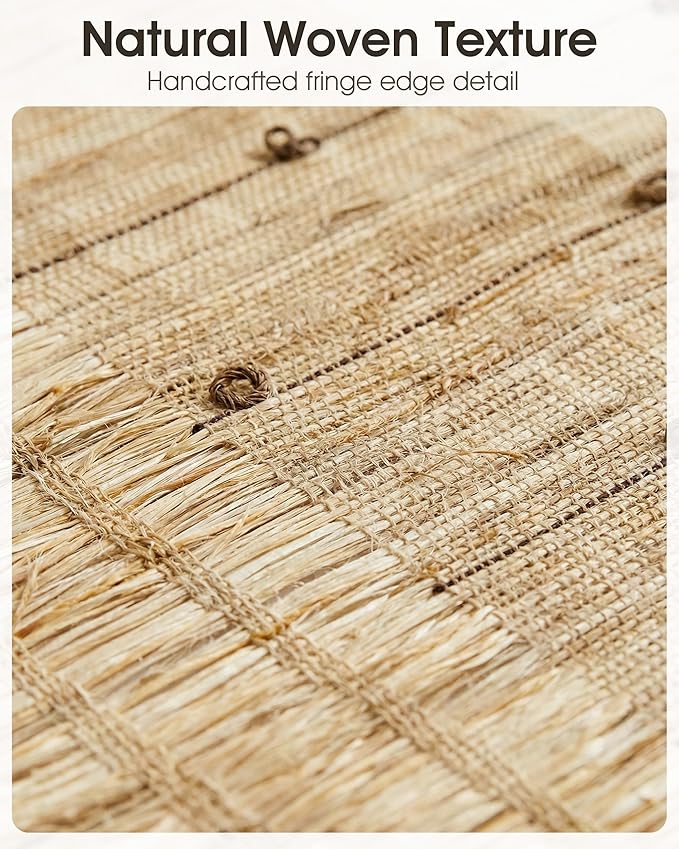 Placemats Set of 6, Ramie Placemats for Dining Table, Natural Woven Place Mats, Heat Resistant Washable Table Mats, Farmhouse Boho Table Decor, Housewarming Gift