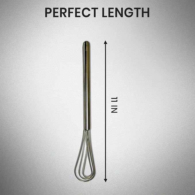 Rattleware 11” Long Handle Stainless Steel Espresso Flat Coffee Whisk – Silver Barista Kitchen Tool for Clump-Free Mixing, Durable Premium Quality for Home, Cafe, or Commercial Coffee Preparation