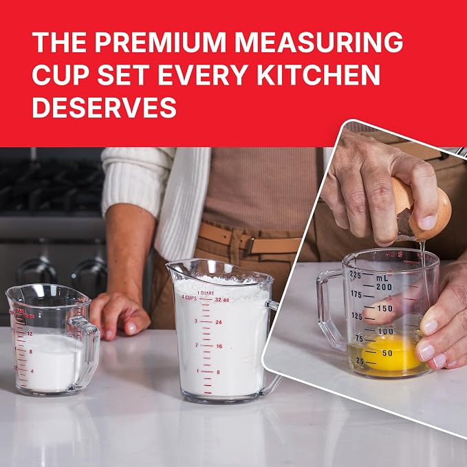 Cambro Measuring Cup - 3 Pack - 1 Cup, 2 Cup, 4 Cup (Clear)