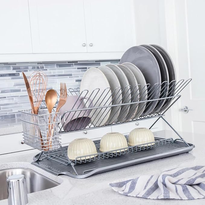 Better Houseware Drain Boards for Kitchen Counter White Dish Drain Board Shields Countertops from Water Damage, Space Efficient 19.5"x15.5"x1.25"