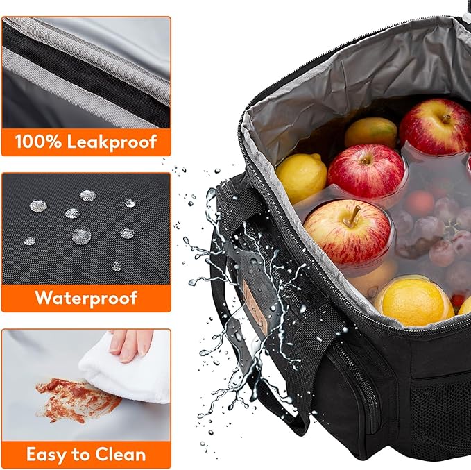Lifewit Large Lunch Bag, Insulated Lunch Box, Soft Cooler Cooling Tote for Adult Men Women, Black 24-Can (15L)