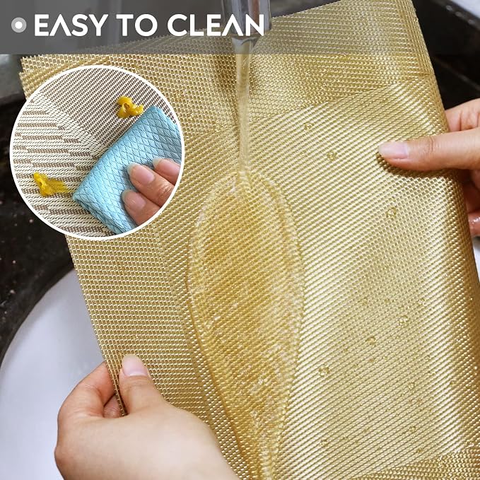 Trophable Placemats Set of 6 Table Placemats Heat Resistant Woven Placemats | Washable PVC Place Mats Woven Vinyl Placemats Non-Slip Stain Resistant Kitchen Table Placemats Easy to Clean