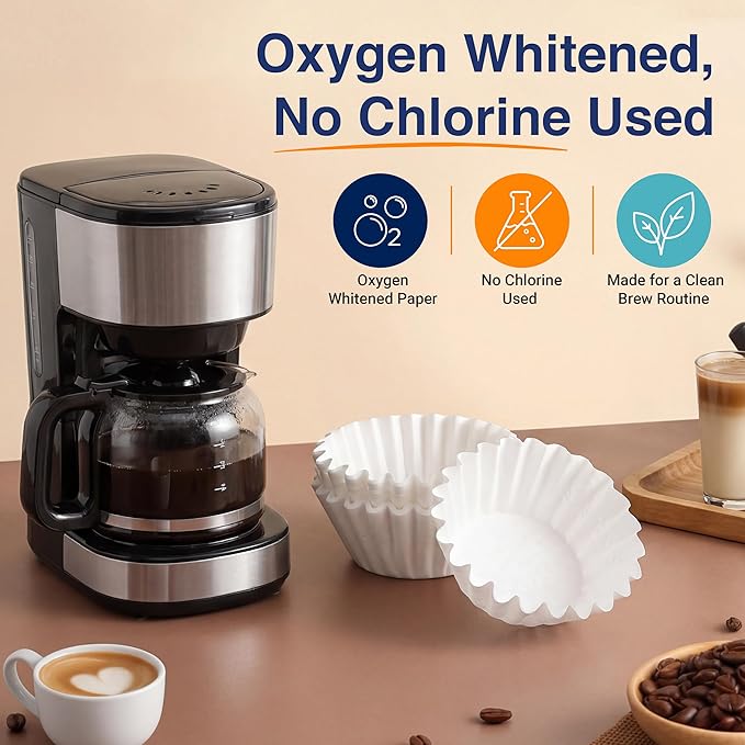 4 Cup Basket Coffee Filters (200, White)