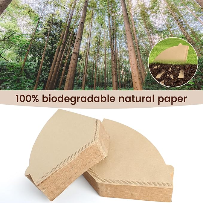 120Pcs Cone Coffee Filters #4, Clinuse Unbleached Size 04 Coffee Filters 8-12 Cup, Disposable Natural Paper Filters, No.4 Cone Filters Compatible with Ninja, Cuisinart, Pour Over and Drip Coffee Maker