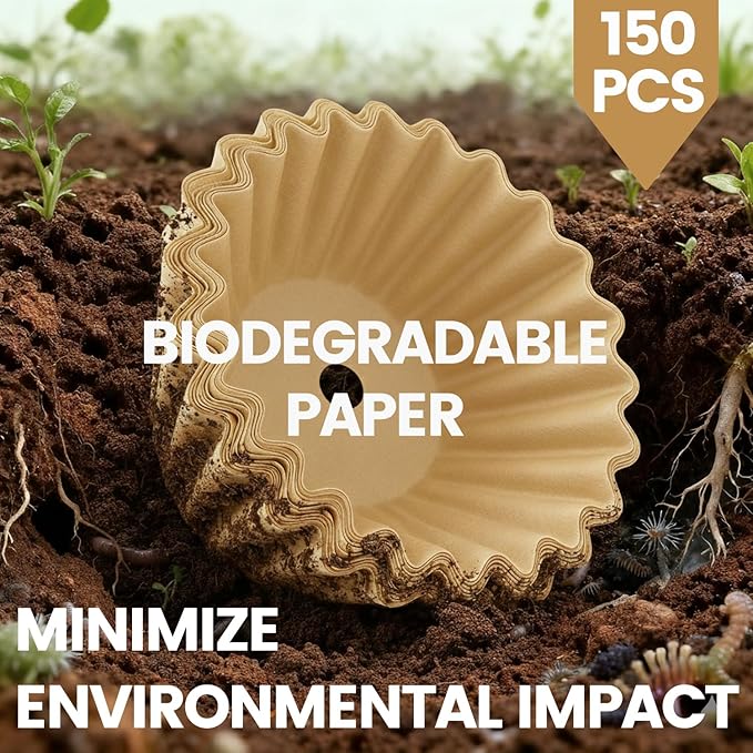MIMORE Coffee Filters - 150 PCS Percolator Coffee Filters for Farberware 12 Cup, Presto 12 Cup, Coletti 12Cup, Elite Gourmet EC812, Disposable Coffee Filter Unbleached for Cuisinart PRC-12N