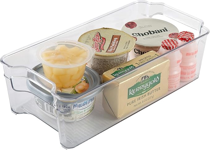 Kitchen Details 3 Piece Set Refrigerator Shelf, Kitchen Storage, Countertops, Cabinets, Pantry, Handles, in Clear Fridge Organizer, 14.6" x 8.3" x 3.9", 12.3" x 8.4" x 3.5", 12.3" x 6.1" x 3.5"