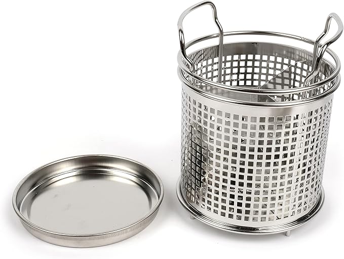 LENITH Stainless Steel Kitchen Round Utensil Holder - Weighted Base for Stability - Utensil Crock With Removable Divider for Easy Cleaning (Round Tulip)