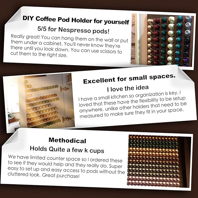 Yosoo / Coffee Pod Storage - Counter Mounted Holder, Stores Up to 54/72 Pods (Black)