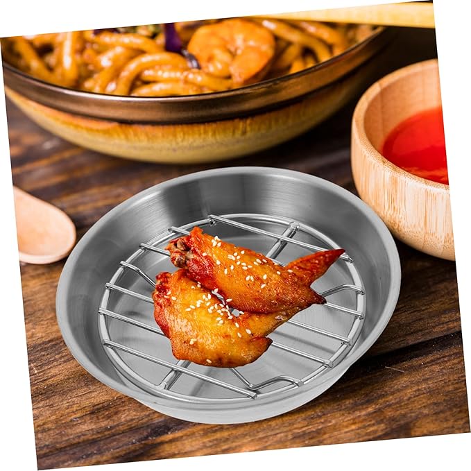 1set Stainless Steel Baking Pan with Cooling Rack Draining Grill for Cookies and Cakes Easy to Clean Baking Tray for Home Use and Cookware