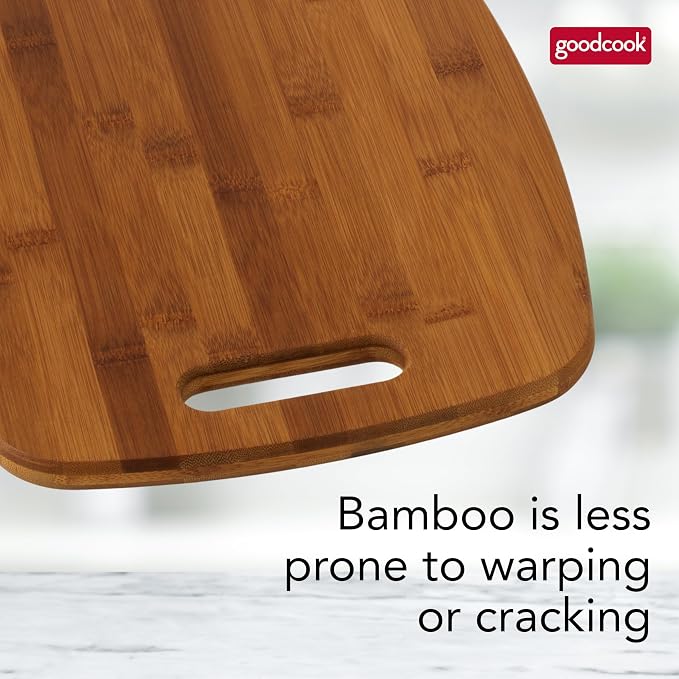 GoodCook Bamboo Cutting Board 3-Pack, Eco-Friendly Knife-Friendly Boards, 6x9-Inch, 9x12-Inch, 11x15-Inch, Durable and Moisture Resistant, Perfect for Food Prep and Serving