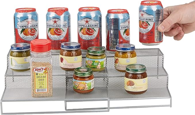 Mind Reader 3 Tier Metal Mesh Kitchen Storage Organizer, 2 Pcs, Silver