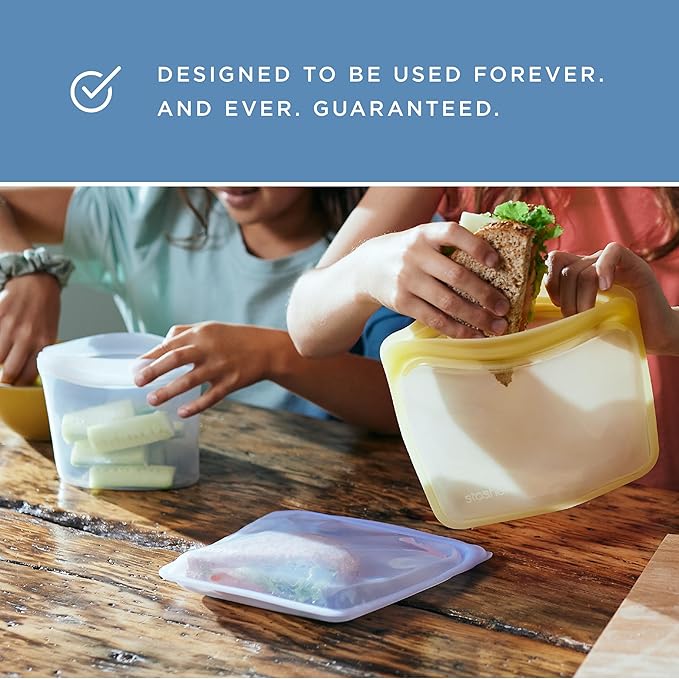 Stasher Silicone Reusable Storage Bag, Half Gallon Bag, Reusable Freezer Bags, Microwave, Dishwasher, Oven Safe, Sous Vide, Premium Lunch Container, Eco Friendly, Food Storage Bags, 64 oz, Green | Reusable Food Bag