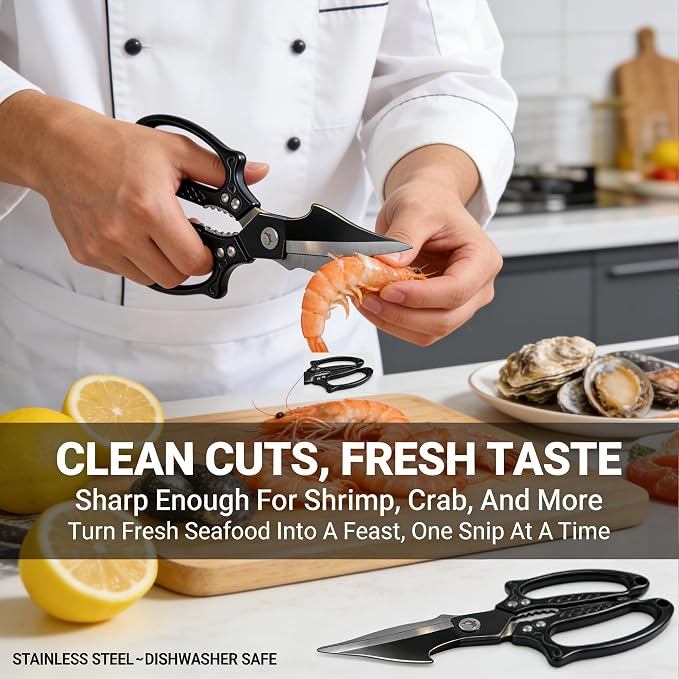 Titanium Kitchen Shears Heavy Duty Stainless Steel Multipurpose Scissors for Chicken, Meat, Poultry & Seafood, Premium Sharp Kitchen Food Scissors