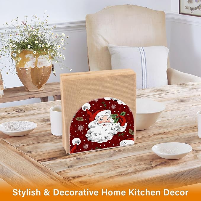 Acrylic Fall Napkin Holder for Table Kitchen Christmas Santa Claus Cocktail Dinner Napkin Holders Paper Towel Dispenser Countertop Modern Home Decor
