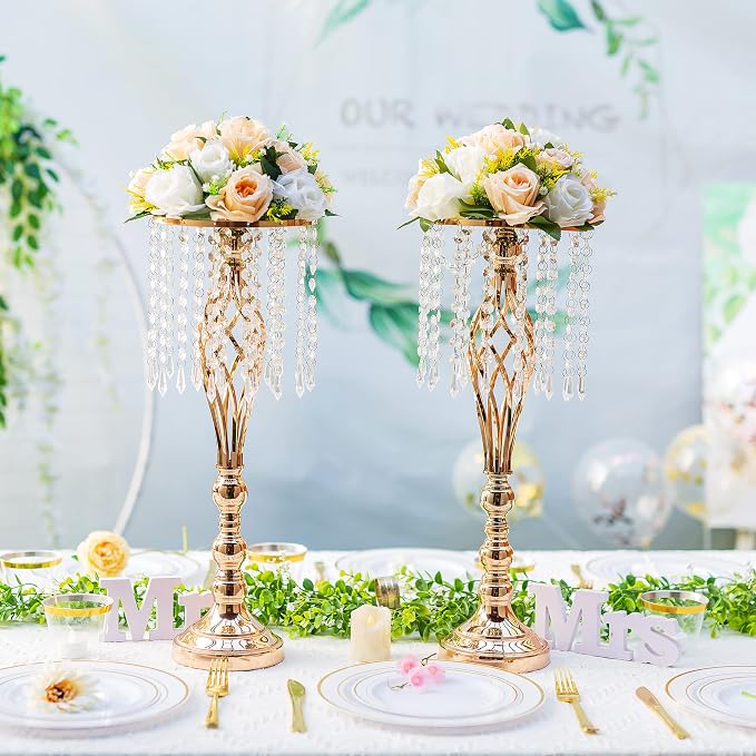 Flower Centerpieces for Wedding Tables: Wedding Table Decorations Peachy Champagne & White Flower Balls Centerpieces for Engagement Cerebration Party Center Pieces 10 Packs