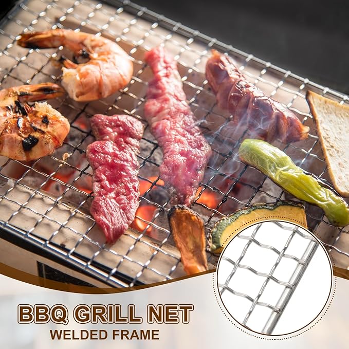 uxcell Cooling Racks, 3.9" x 5.9" Stainless Steel Barbecue BBQ Grill Net Mesh Rack Grate for Cooking, Roasting, Grilling, Oven & Dishwasher Safe, Silver