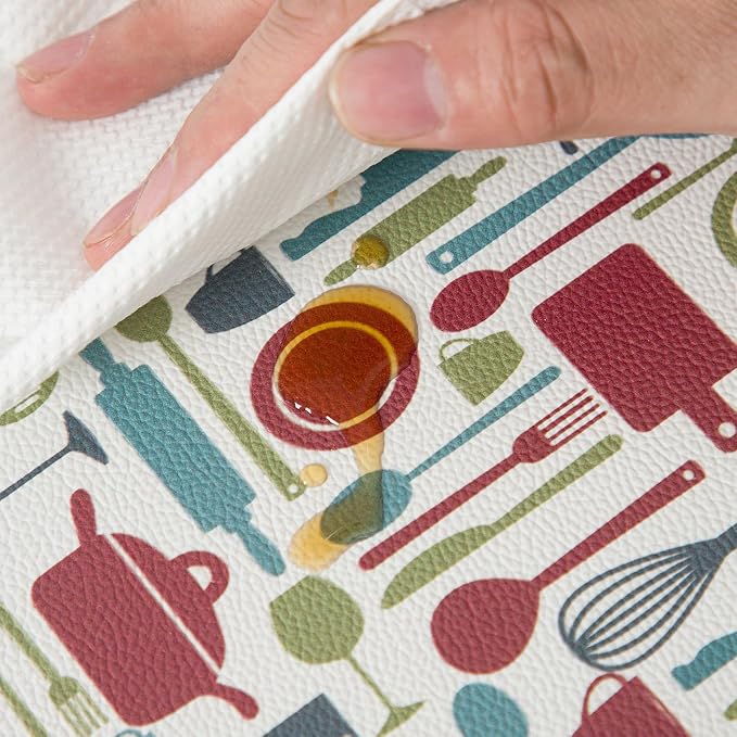 Placemats Set of 4-Waterproof Heat Resistant Non-Slip Washable Table Mats for Dining Table,12 x 18 inch Kitchen Pattern