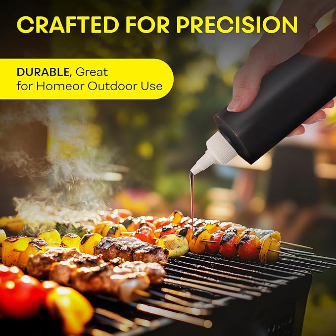 BRIGHTFROM Condiment Squeeze Bottles, 8 OZ Empty Squirt Bottle with Twist Top Cap, Leak Proof - Great for Ketchup, Mustard, Syrup, Sauces, Dressing, Oil, Arts and Crafts, BPA FREE Plastic - 3 PACK