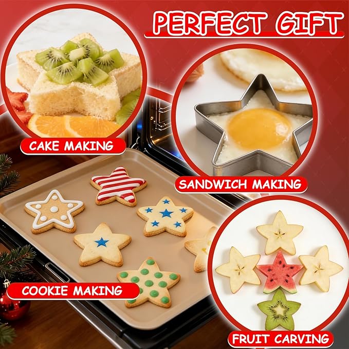 Stars Cookie Cutter, Pack of 5