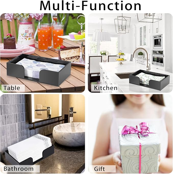 Sumnacon Acrylic Guest Towel Holder, Modern Rectangular Disposable Hand Towel Holders Tray for Table, Bathroom Flat Napkin Organizer Basket, Paper Towels Dispenser for Kitchen Counter Vanity Party