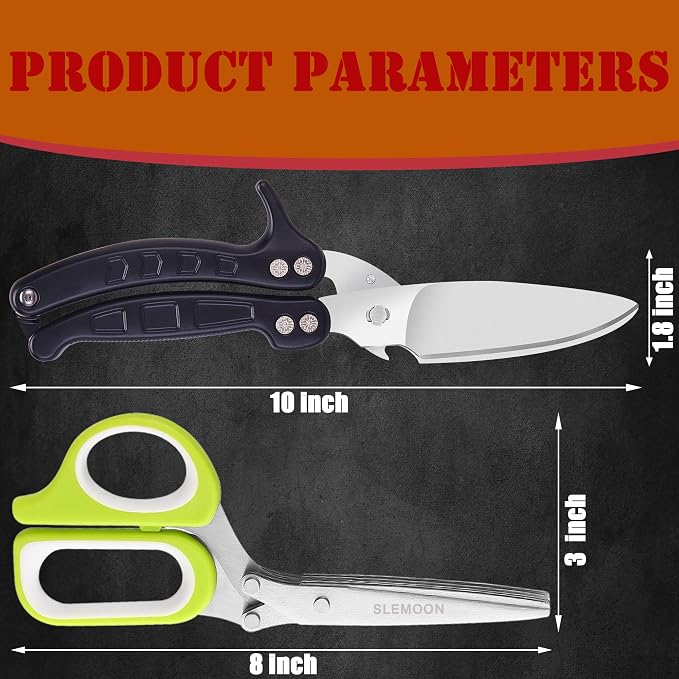 Heavy Duty Poultry Shears Kitchen for Chicken Meat Black,2pcs set