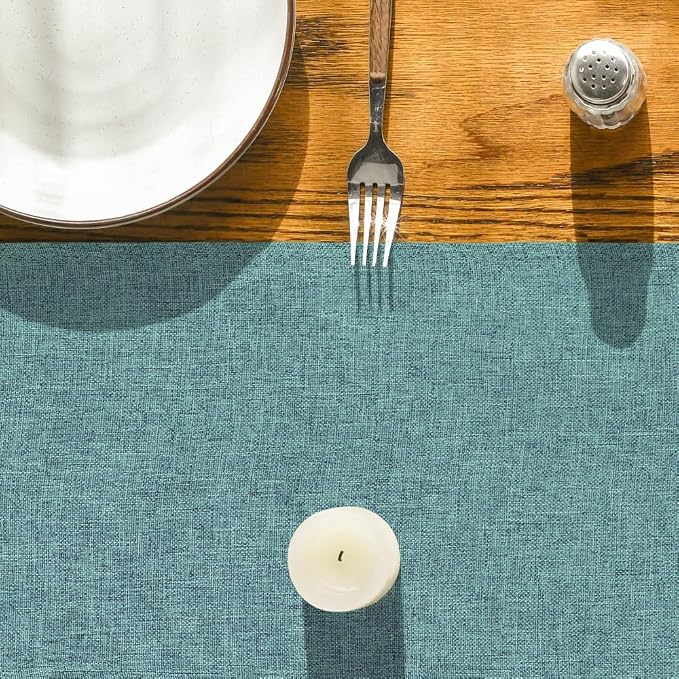 Artoid Mode Turquoise Aqua Table Runner, Seasonal Summer Washable Kitchen Dining Table Decoration for Home Party Decor 13x60 Inch