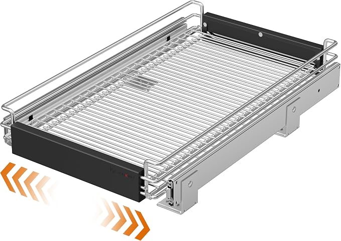 Expandable Pull Out Cabinet Organizer, Slide Out Drawers for Kitchen Cabinets, Heavy Duty Storage Drawers, Chrome Plated Cabinet Wire Shelf, Adjustable Width 12.5~20.2" W x 17.3" D×3..8“H