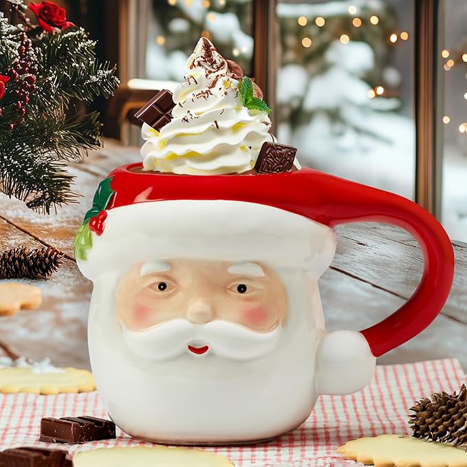 Certified International Holiday Magic Santa 20 oz. Mugs, Set of 4