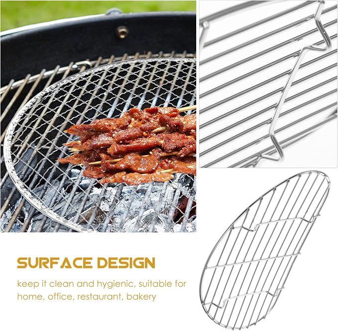 BESTonZON Stainless Steel Baking Rack for Oven Cooking Baking Shows Fryer Round Rack Cooling Rack Oil Drying Rack Bbq Grill Rack Oven Rack Wire Rack Barbecue Kitchenware