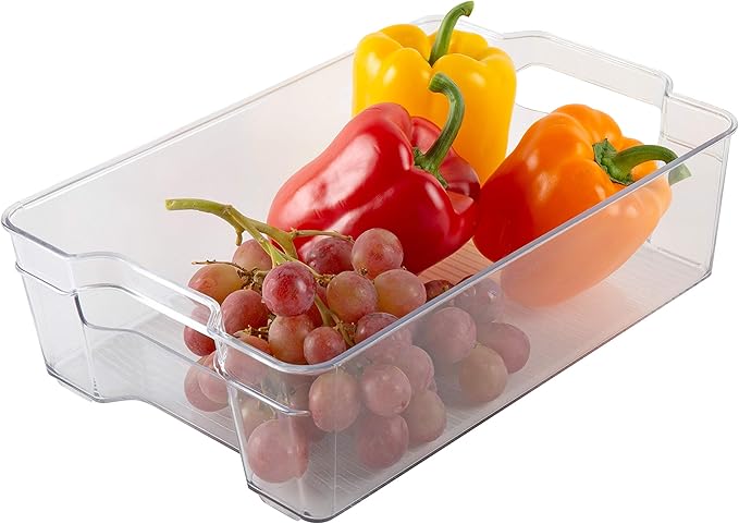 Kitchen Details 3 Piece Set Refrigerator Shelf, Kitchen Storage, Countertops, Cabinets, Pantry, Handles, in Clear Fridge Organizer, 14.6" x 8.3" x 3.9", 12.3" x 8.4" x 3.5", 12.3" x 6.1" x 3.5"