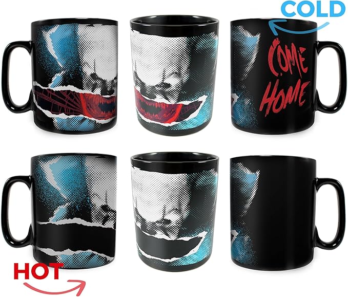Morphing Mugs Nightmare On Elm Street & IT Chapter 2 Drinkware Set – Two 16 oz Ceramic Heat Sensitive Clue Mugs – Full image revealed when HOT liquid is added MMUGC948MMUGC972
