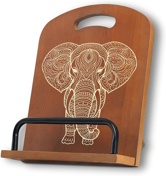 INNObeta Cookbook Stand for Kitchen Counter, Adjustable Tablet Recipe Book Holder, Perfect Gifts for Women, Mom, Grandma on Birthday, Unique Kitchen Decor, Elephant