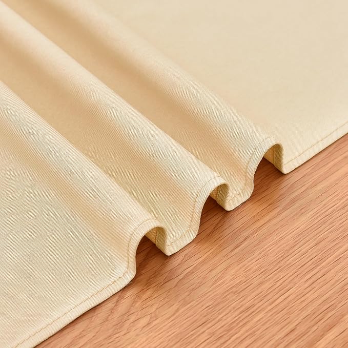 Farmhouse Rustic Table Runner Beige Faux Linen Table Runners Water Resistant Table Runner 48 inches Long for Living Room Dresser Bedroom Kitchen Dining Party 13x48 Inch