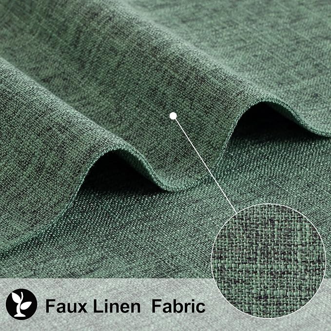 homing Faux Cotton Linen Placemats Set of 8, Cloth Washable Farmhouse Dining Table Mats for Indoors & Outdoors, Easy to Clean, Green, 13 x 19 Inch