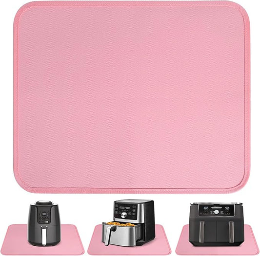 Heat Resistant Mat for Air Fryer, 15 x 18in Heat Resistant Mat for Countertop, Fireproof Silicone Countertop Protector Appliance Slider Hot pod for Air Fryer, Coffee Maker, Toaster, Oven (Pink)