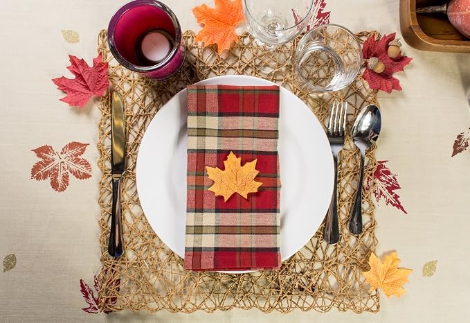 DII Woven Paper Tabletop Collection Holiday or Event Décor, Reversible Square Placemat Set, 16x16, Taupe, 6, Piece (Pack of 2)