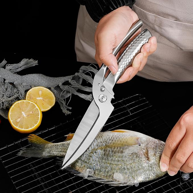 WILDMOK Heavy Duty Poultry Kitchen Shears – Multi-function Stainless Steel Poultry Shears, Ultra Sharp All Purpose Kitchen Scissors Cutting Chicken Meat, Turkey, Fish