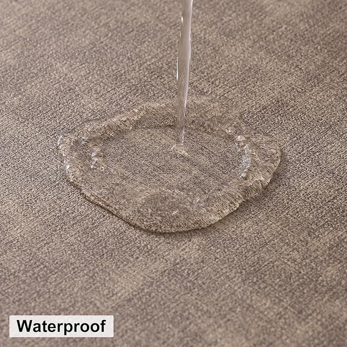 homing Round Faux Leather Placemat and Coaster 6 Packs, Washable Heat Resistant Dining Place Mats, Wipeable Double-Sided Table Mats for Indoor and Outdoor, Diameter 13 and 3.93 inch, Camel