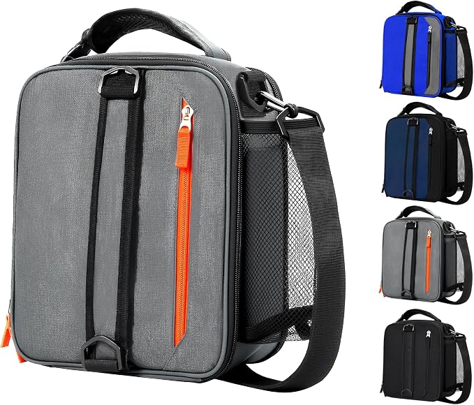 Expandable(18cans) Lunch Box Insulated Lunch bag for Men Youth Teens Adult Portable Stylish Small Lunchbox With Shoulder Strap for Working Office school Picnic Outdoor