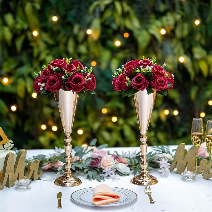 Flower Centerpieces for Wedding Tables: Wedding Table Decorations Burgundy Flower Balls Centerpieces for Engagement Cerebration Party Center Pieces 6 Packs