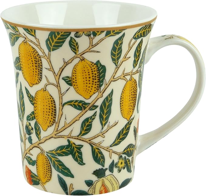 The Leonardo Collection Fruits Mug Set of 2 William Morris, Tea and Coffee Mugs for Hot Drinks | Fine China Printed Mugs for Kitchen & Home | Reusable Ceramic Cups for Every Occasion