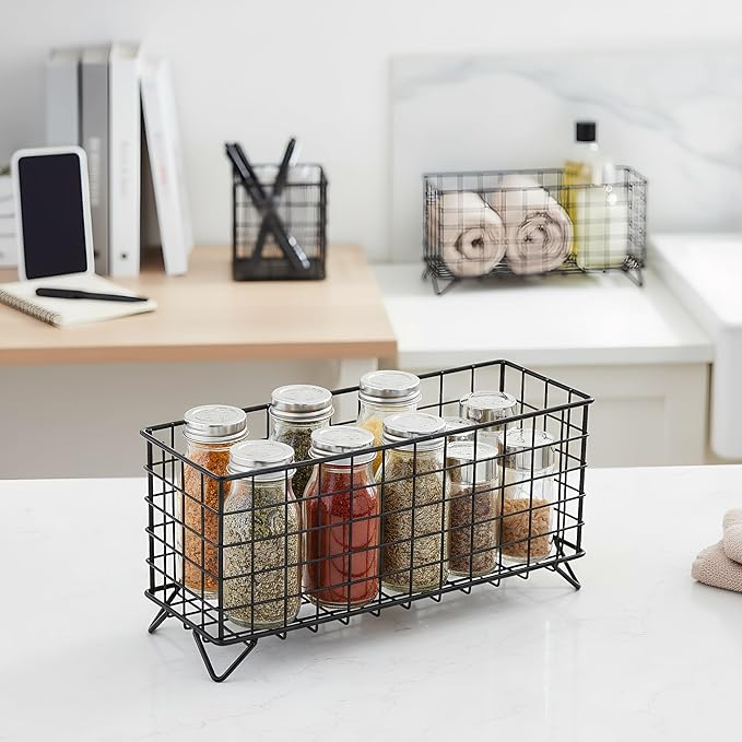 TOPZEA 2 Pack Coffee Pod Holder, Metal Large Capacity K Cups Containers, Espresso Pods Coffee Capsule Organizer Compact Wire Storage Baskets for Kitchen Counter, Pantry, Bar Station Accessories
